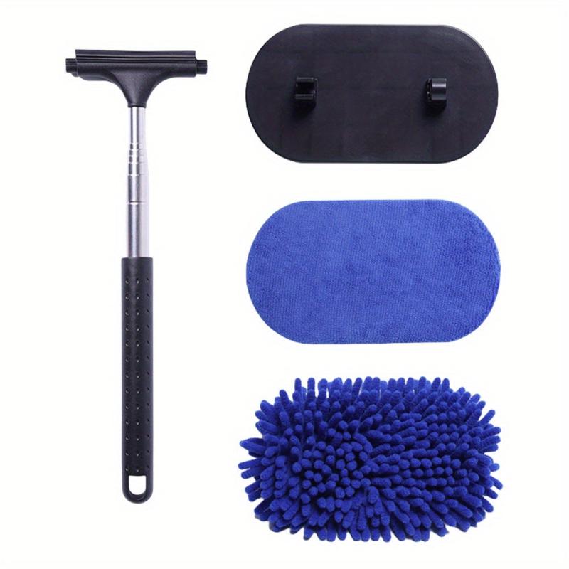 3 In 1 Car Window Cleaner Brush Kit Microfiber Wash Tool Long Handle