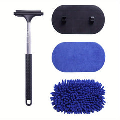 3 In 1 Car Window Cleaner Brush Kit Microfiber Wash Tool Long Handle
