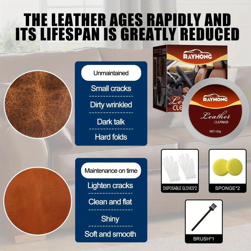 Faux Leather Cleaning Repair Balm for Bag Couch Clothes Care
