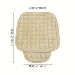 Plush Car Seat Cushion with Non Slip Bottom & Storage Pouch