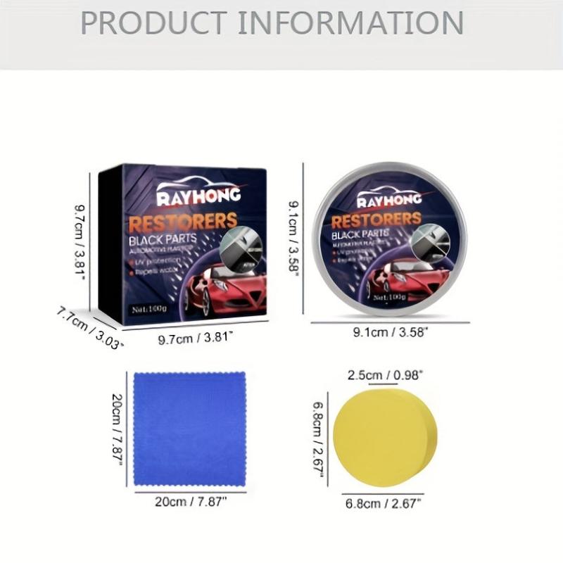 Car Plastic Repair Wax Interior Seat Cleaning Maintenance 100g Sponge Cloth