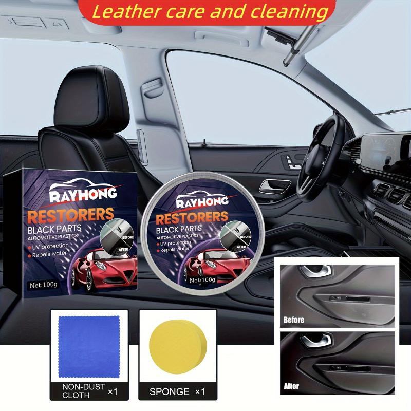 Car Plastic Repair Wax Interior Seat Cleaning Maintenance 100g Sponge Cloth