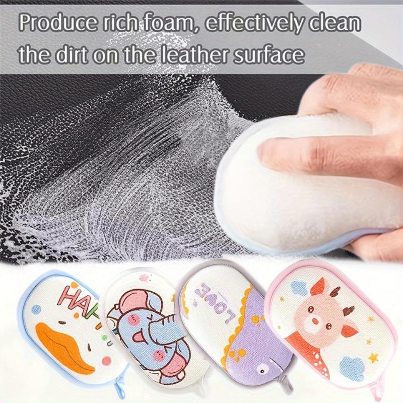 Car Wash Pad Soft Microfiber Scrubbing Sponge Car Interior Cleaning Tool