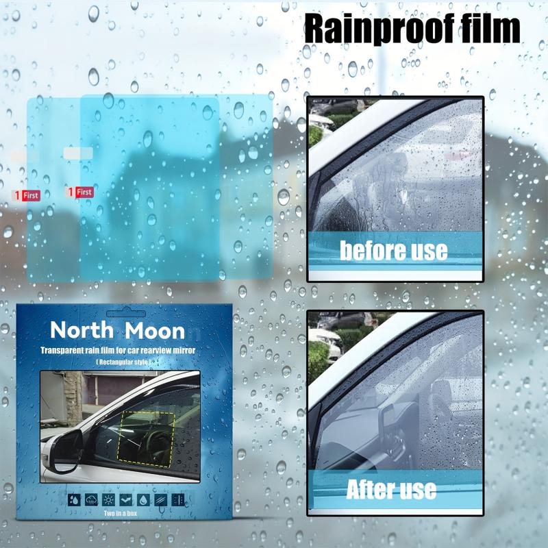2pcs Anti Rain Clear Film for Car Windshield