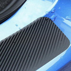 1pc Rear Bumper Carbon Fiber Protective Sticker Car Boot Strip Accessories