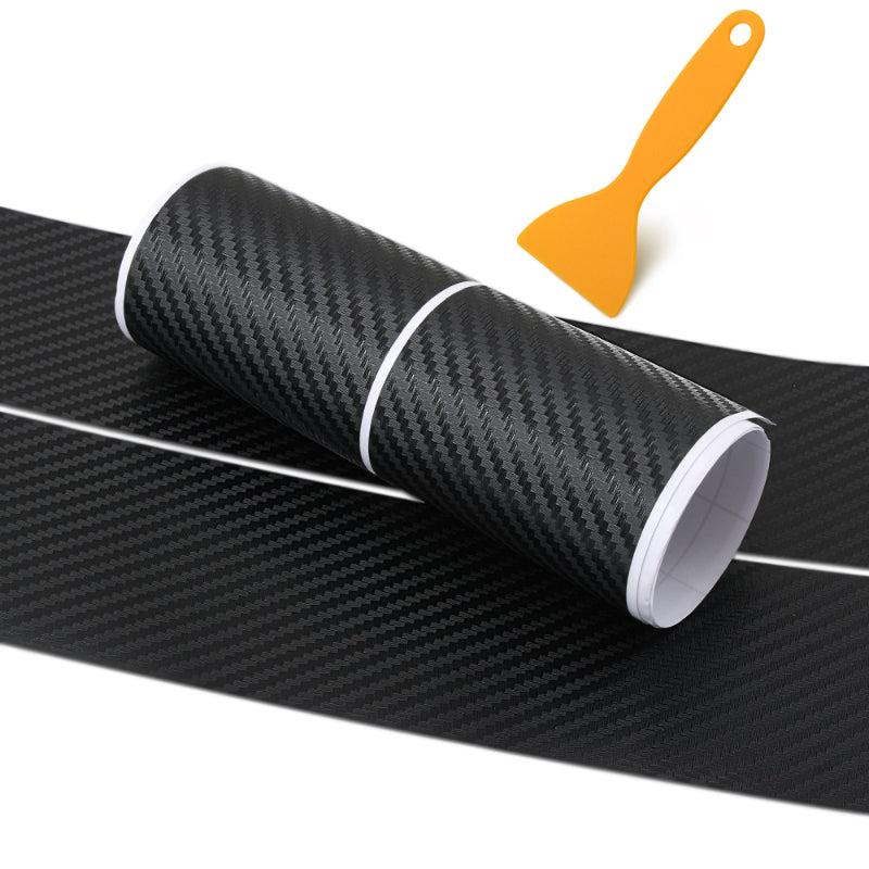 1pc Rear Bumper Carbon Fiber Protective Sticker Car Boot Strip Accessories