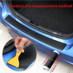 1pc Rear Bumper Carbon Fiber Protective Sticker Car Boot Strip Accessories