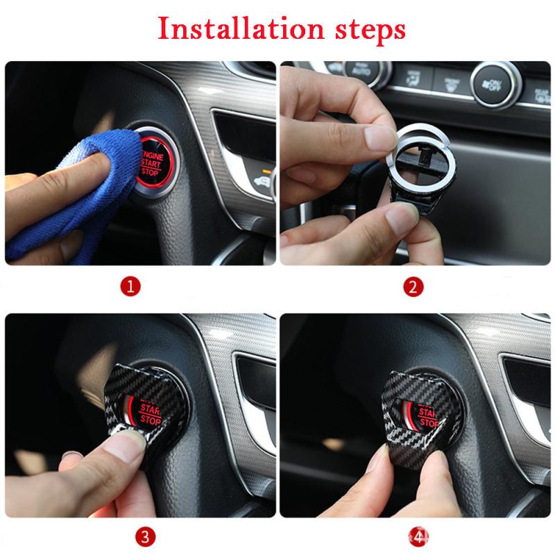 Car Engine Start Stop Switch Button Cover Decorative Auto Accessories