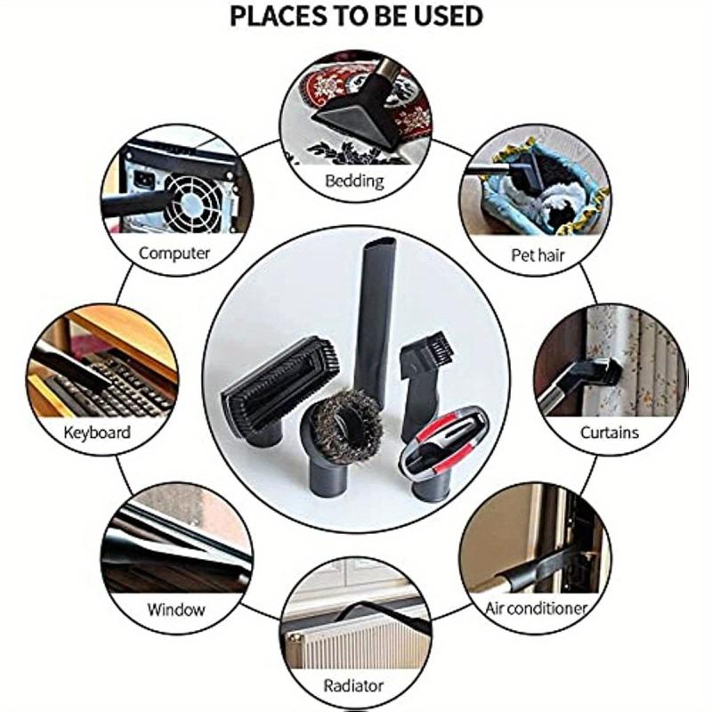 6pcs Car Cleaning Kit Brush Nozzle Gap Tool for Vacuum Accessory