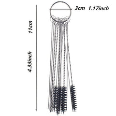 15pc Carburetor Cleaning Brush Set - 10 Needles, 5 Brushes - Automotive Tool