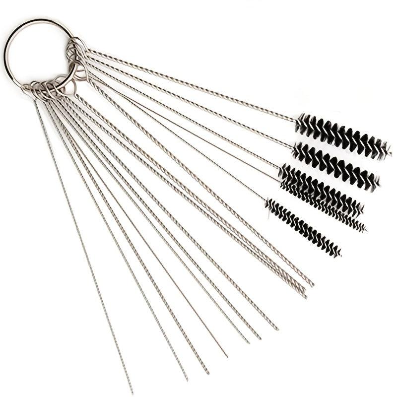 15pc Carburetor Cleaning Brush Set - 10 Needles, 5 Brushes - Automotive Tool