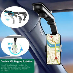 Auto Sun Visor Car Phone Holder 1080 Rotating Mount Stand