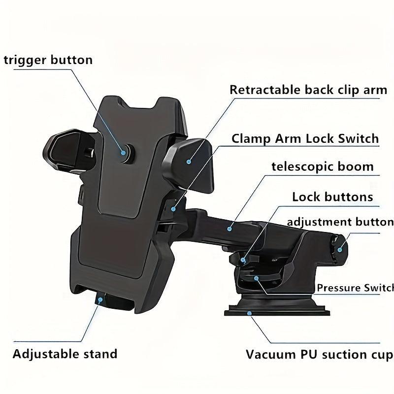 Car Phone Holder Safe Automatic Lock Anti Fall GPS Maps