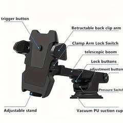 Car Phone Holder Safe Automatic Lock Anti Fall GPS Maps