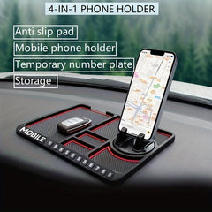 Non-Slip Phone Pad Holder Stand 360 Dashboard with Parking Number