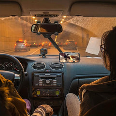 360 Rotatable Car Rearview Mirror Mobile Phone Holder