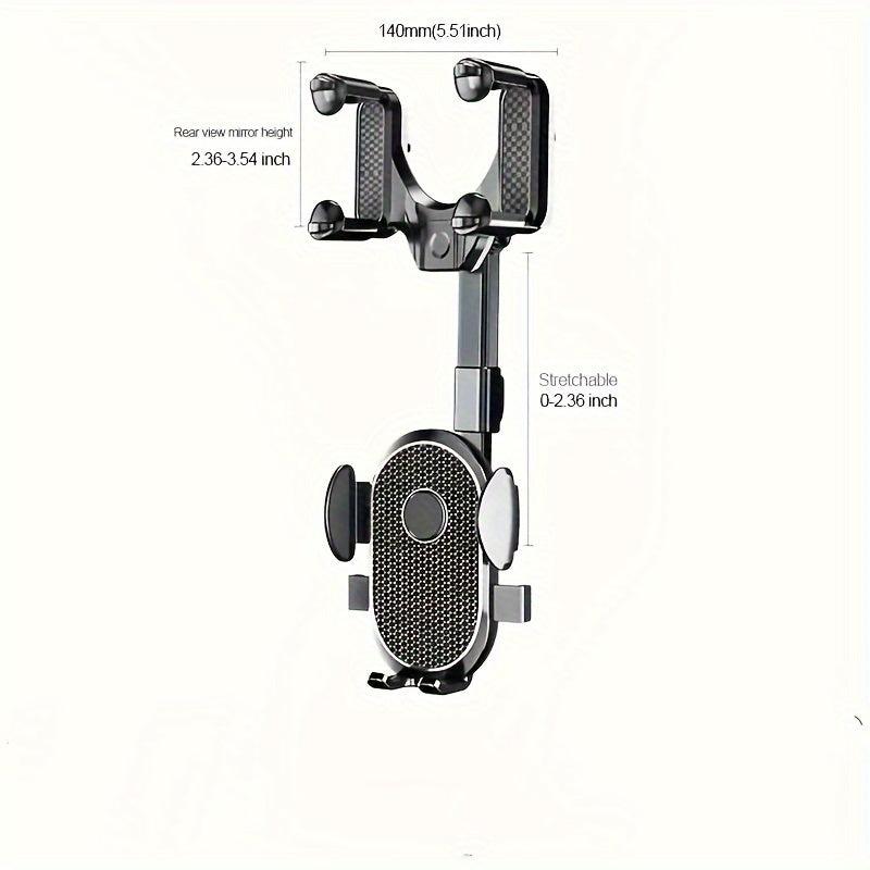 360 Rotatable Car Rearview Mirror Mobile Phone Holder