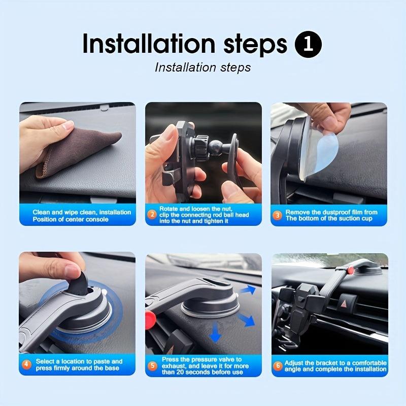 Universal Car Phone Holder with Sturdy Suction Cup Mount