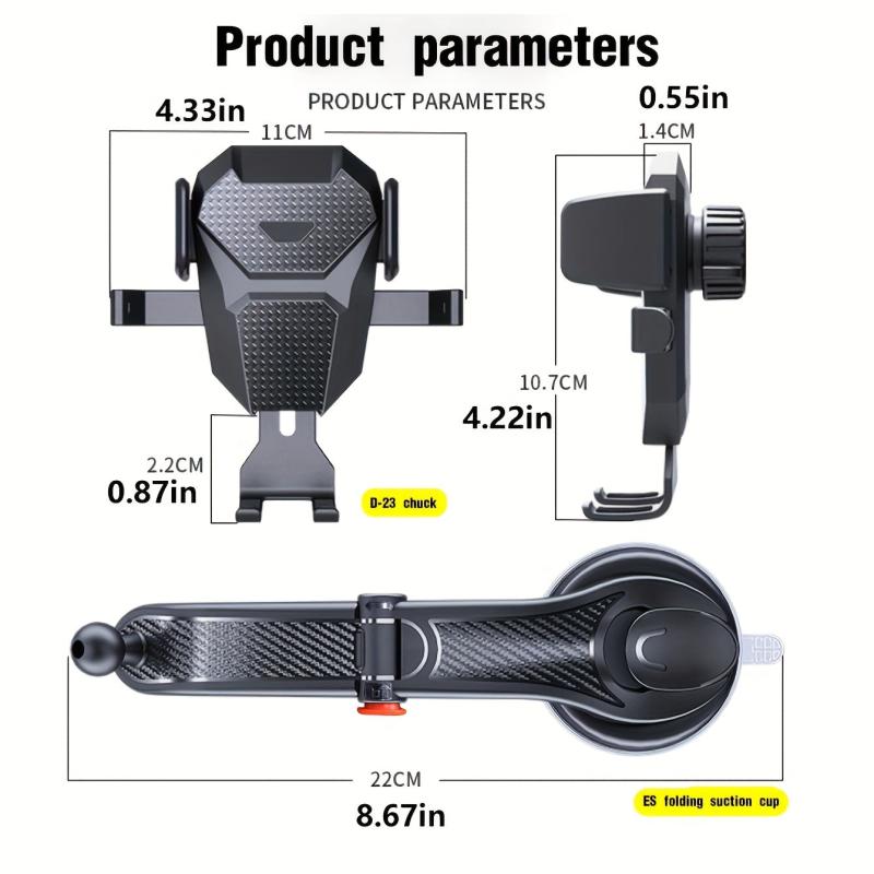 Universal Car Phone Holder with Sturdy Suction Cup Mount
