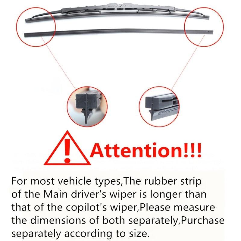 1pc Rubber Strip Wiper Iron Frame Bone Auto Driver Copilot Different Size