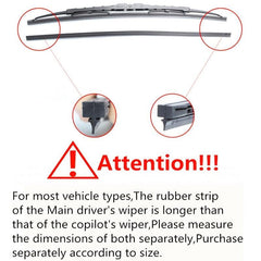 1pc Rubber Strip Wiper Iron Frame Bone Auto Driver Copilot Different Size