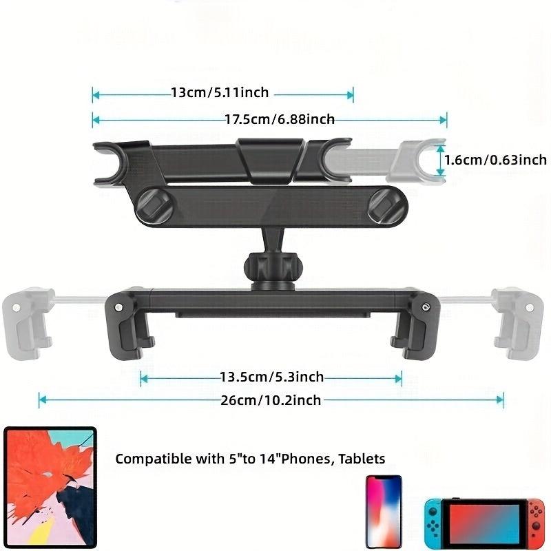 Car Tablet Holder Headrest Tablet Mount Adjustable Stand Cradle