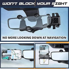 Car Phone Holder 360 Rotatable Rear View Mirror Mount Gift Birthday