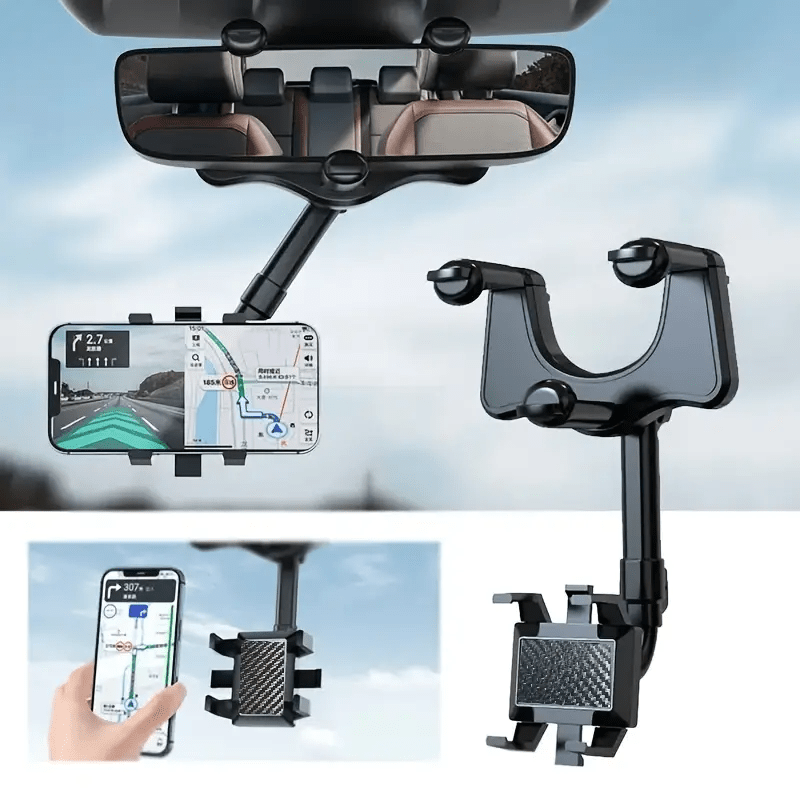Car Phone Holder 360 Rotatable Rear View Mirror Mount Gift Birthday