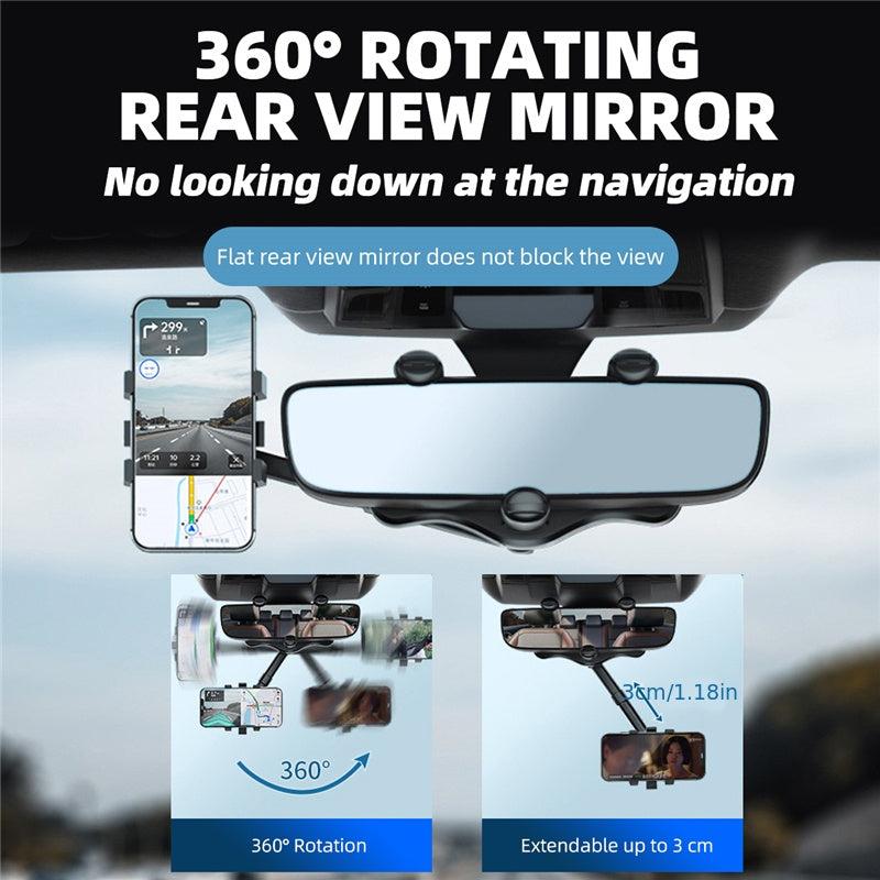 360 Car Rearview Mirror Phone Holder