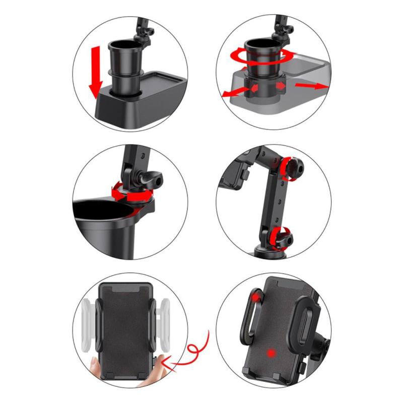 Universal Car Mount Phone Holder 2 in 1 Stand & Bottle Cradle