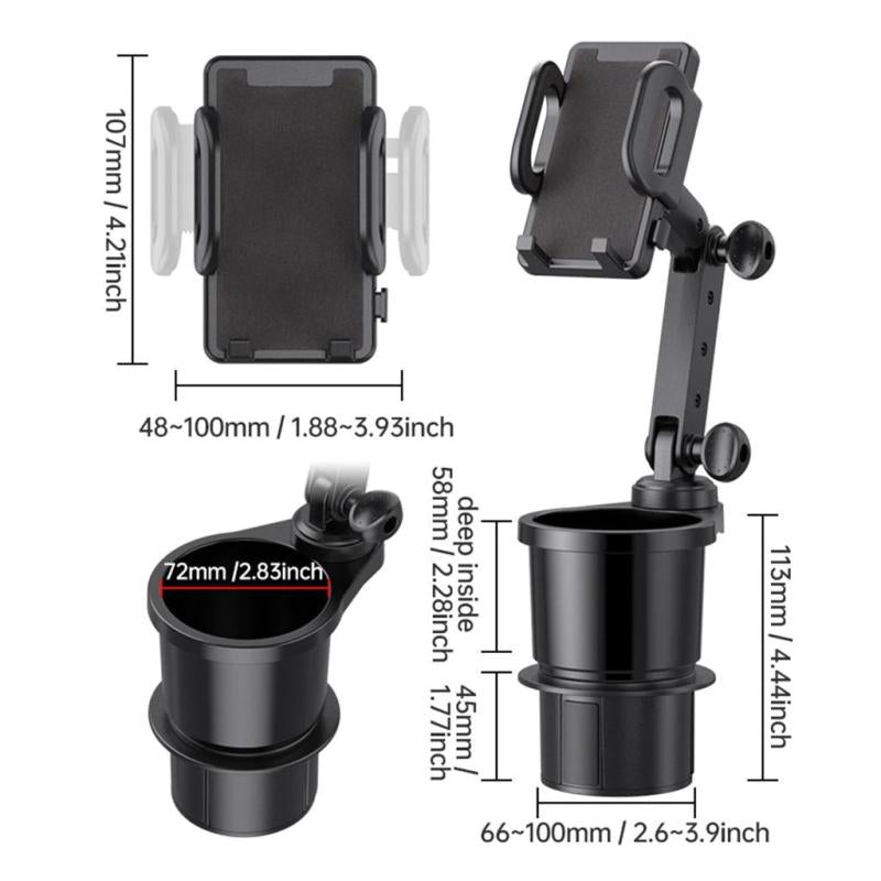 Universal Car Mount Phone Holder 2 in 1 Stand & Bottle Cradle