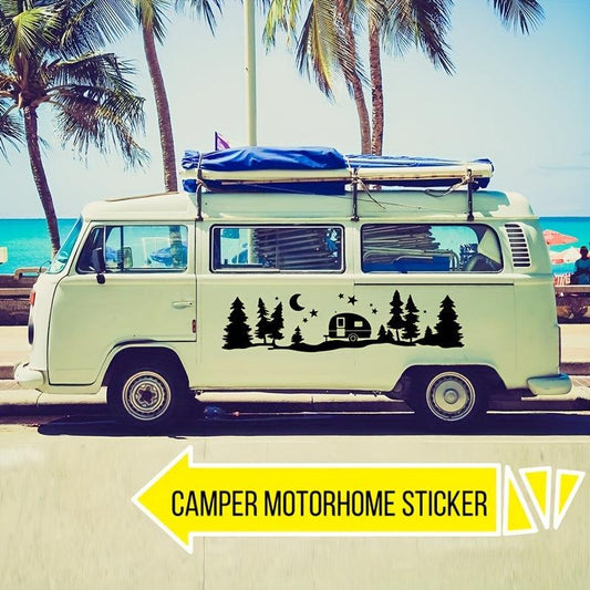 Trees Forest Vinyl Body Decal Sticker for SUV RV Van Caravan Off Road Car Decor
