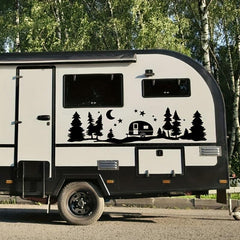 Trees Forest Vinyl Body Decal Sticker for SUV RV Van Caravan Off Road Car Decor