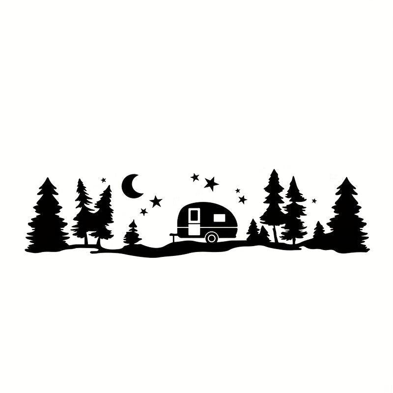 Trees Forest Vinyl Body Decal Sticker for SUV RV Van Caravan Off Road Car Decor