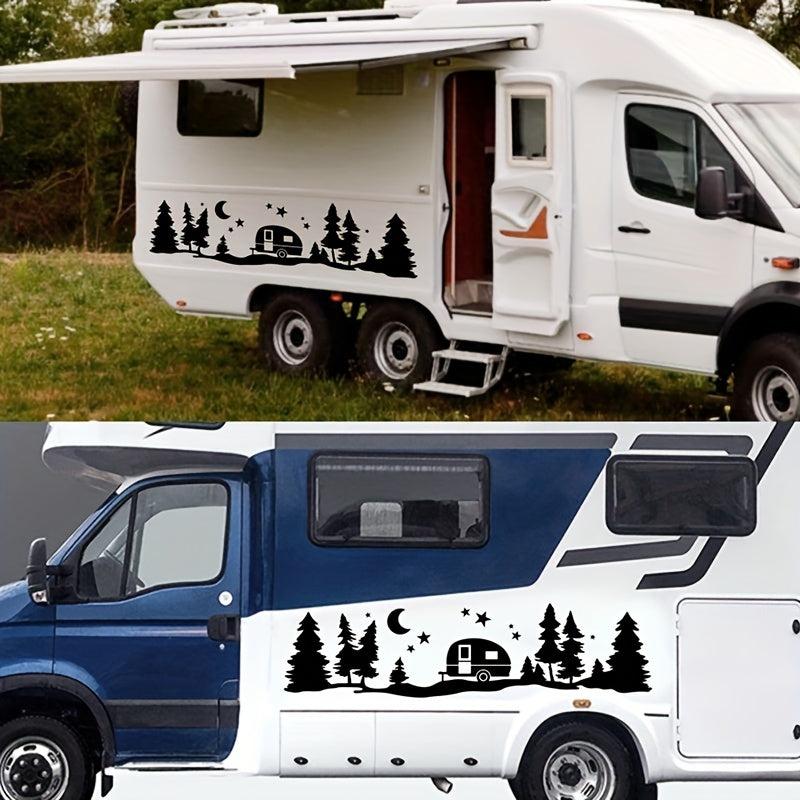Trees Forest Vinyl Body Decal Sticker for SUV RV Van Caravan Off Road Car Decor
