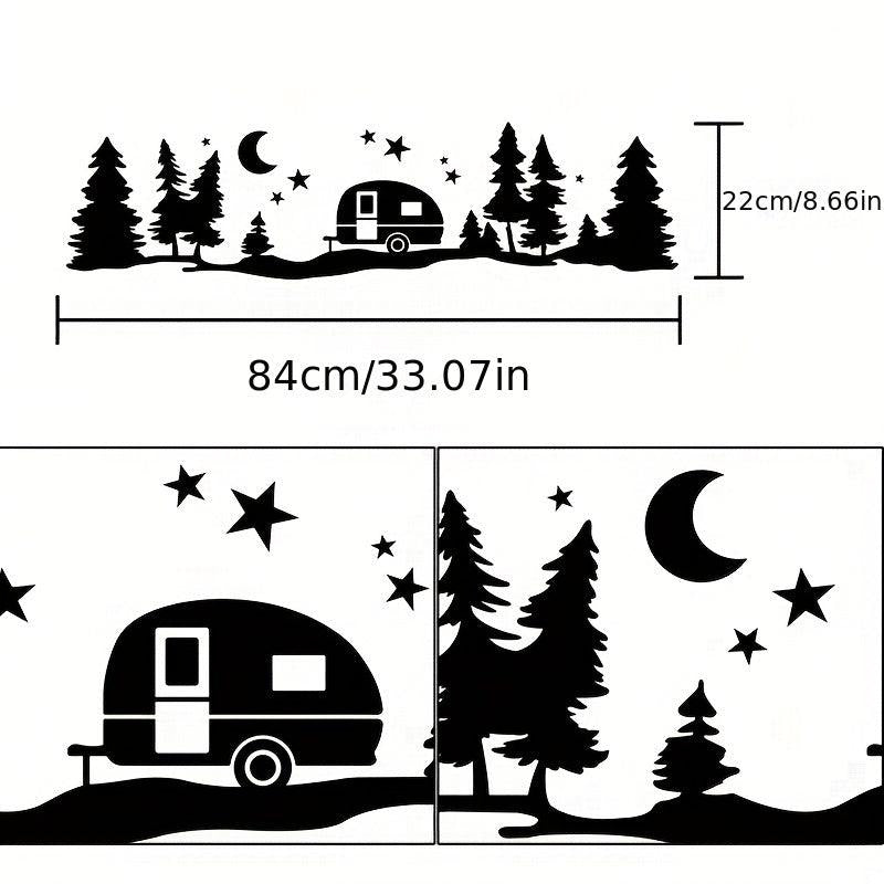 Trees Forest Vinyl Body Decal Sticker for SUV RV Van Caravan Off Road Car Decor