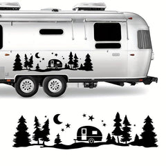Trees Forest Vinyl Body Decal Sticker for SUV RV Van Caravan Off Road Car Decor