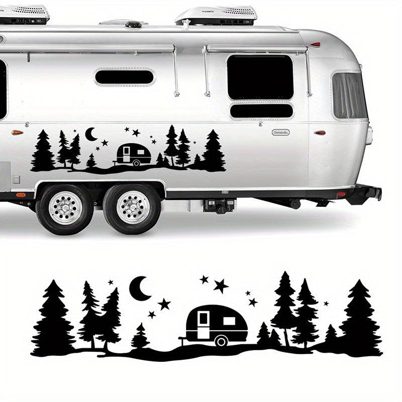 Trees Forest Vinyl Body Decal Sticker for SUV RV Van Caravan Off Road Car Decor