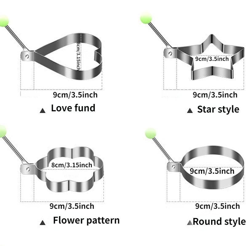 4pcs Stainless Steel Egg Shaper Mold Cooking Tool Set