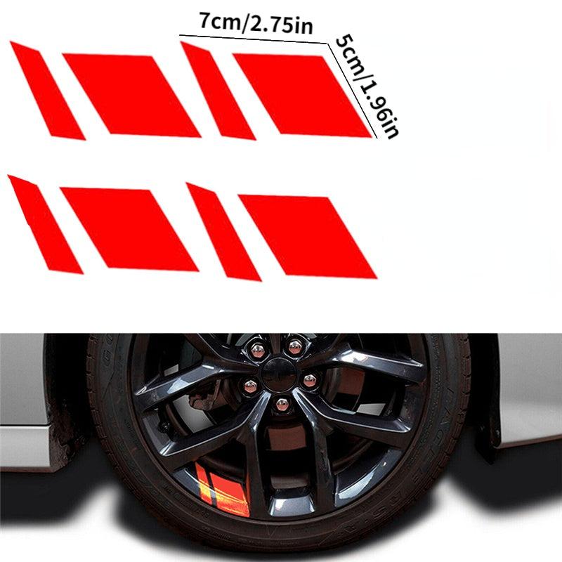 4pcs Reflective RV Wheel Rim Vinyl Decal Sticker Auto Accessories