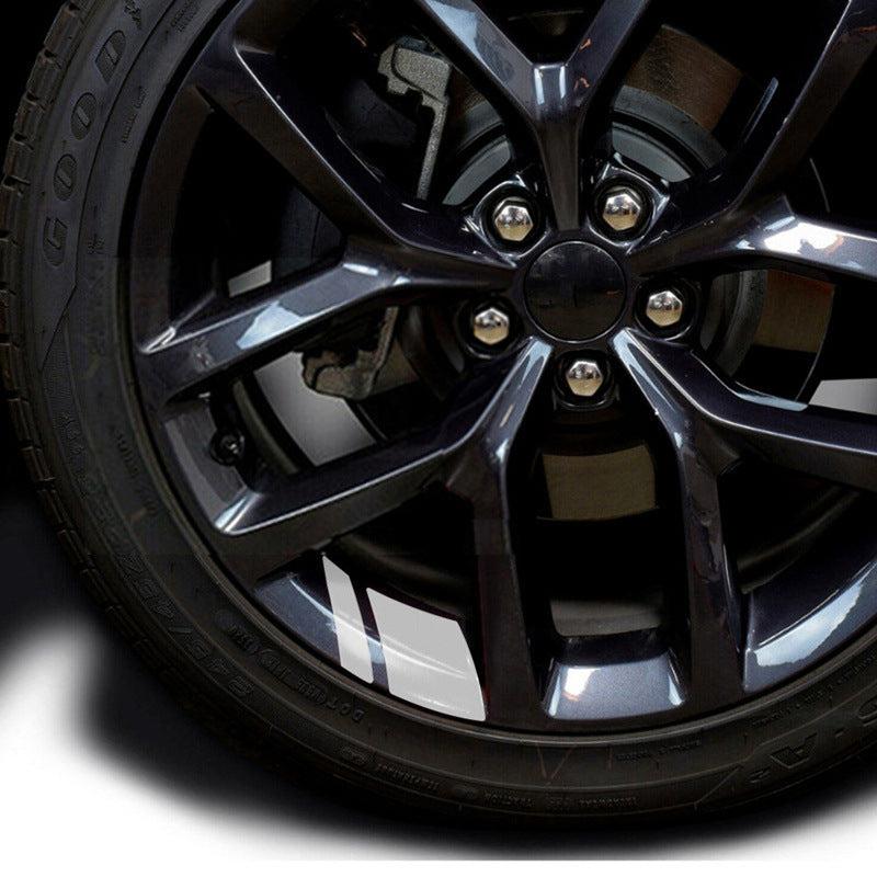 4pcs Reflective RV Wheel Rim Vinyl Decal Sticker Auto Accessories