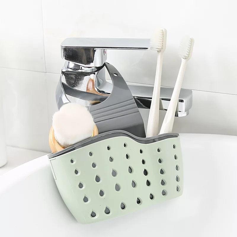 Double Layer Sink Drainage Basket Hanging Bag Faucet Dishwashing Sponge Storage