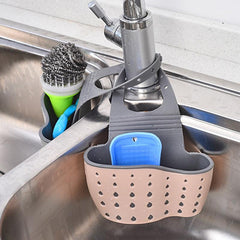 Double Layer Sink Drainage Basket Hanging Bag Faucet Dishwashing Sponge Storage