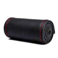 15in PU Leather Soft Steering Wheel Cover Needles Thread Case Protector