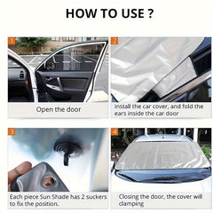 Winter Car Snow Cover Foldable Car Windshield Cover Sunshade Snow Cover