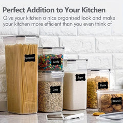 7pc Airtight Food Storage Containers Set with Marker Label for Pantry