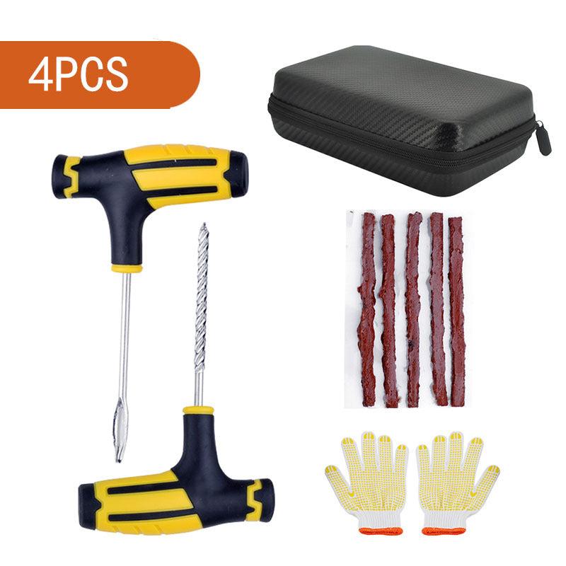 4pcs RV Tire Repair Tools Kit w/ Rubber Strips Tubeless Tyre Puncture Plug Set
