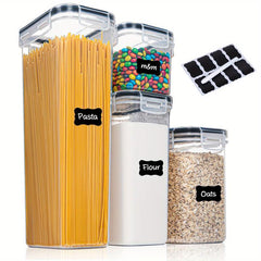 Airtight Food Storage Container Set, BPA Free, Dishwasher Safe, Labels Included