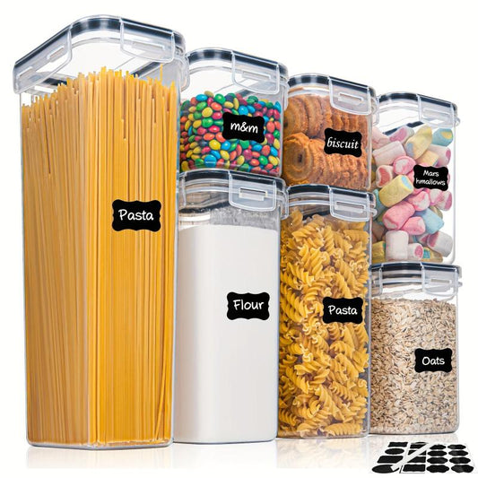 Airtight Food Storage Container Set, BPA Free, Dishwasher Safe, Labels Included