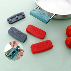 2pcs Silicone Assist Handle Hot Skillet Cover Pot Holder Sleeve Heat Resistant